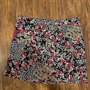 Floral Women's Mini Skirt With Shorts